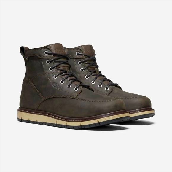NEW KEEN men\'s san jose waterproof soft toe boot in cascade brown black